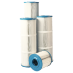 A family of Emaux cartridge filter element of various sizes for CF series cartridge filters.