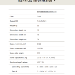 Technical data table of Harvia Vega series electric sauna heater.