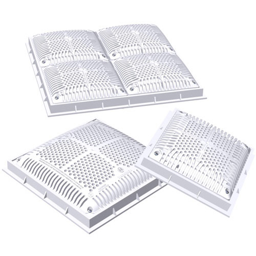 Hayward square drain covers in white
