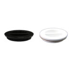 Pentair 1.5" black and white wall plugs side by side, model 552614 and 552612