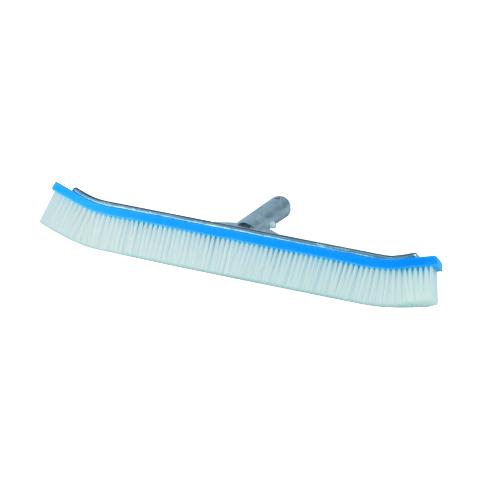 Pentair Rainbow 18 inch wall brush model no 92, with stainless steel handle, ABS blue-coloured frame, and white nylon bristles