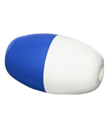 Pentair R181016 #350 blue and white pool lane oval float of size 3 inch x 3 inch.
