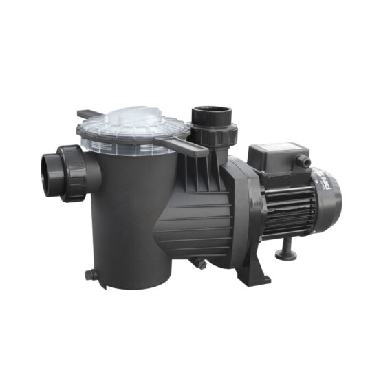 Self-priming pump in black-coloured body and transparent lid