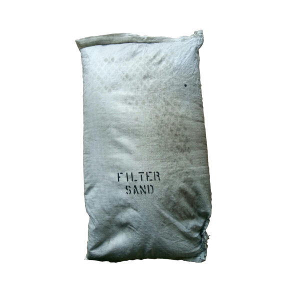 White woven bag for sand