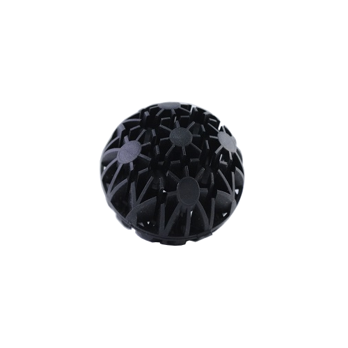 Preview of bio-ball's appearance. Single black bio-ball with notches.