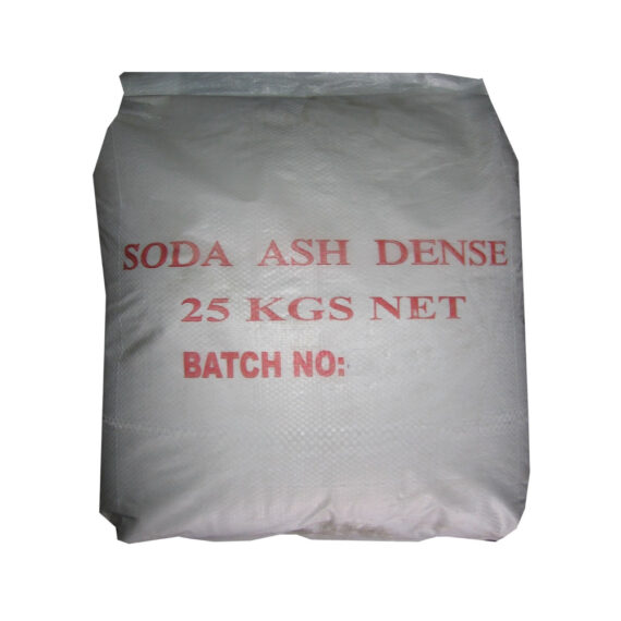 Granular soda ash (dense) in white woven bag, 25kg