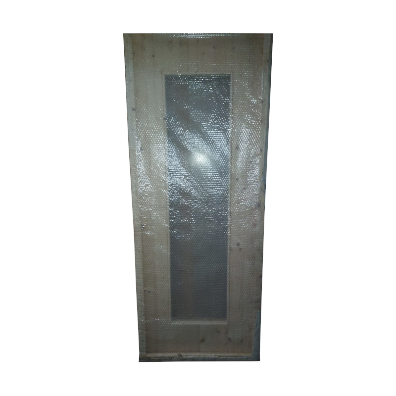 Sauna glass door with wooden frame