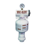 VA-2000S Vac Alert SVRS system in white colour body and pressure gauge mounted at top.