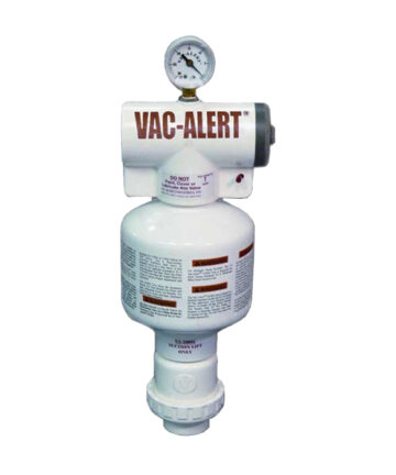VA-2000S Vac Alert SVRS system in white colour body and pressure gauge mounted at top.