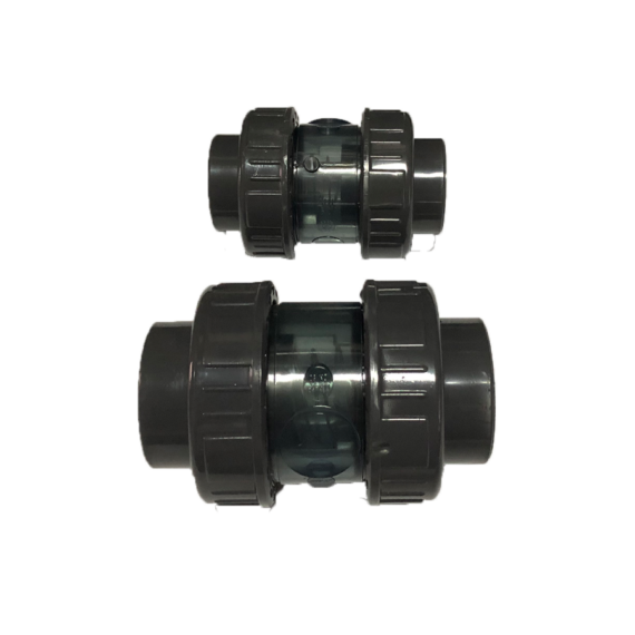 Effast transparent spring check valves in grey uPVC material