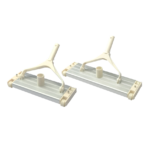 A pair of Emaux heavy duty aluminium vacuum heads, white colour, models CE310 and CE311